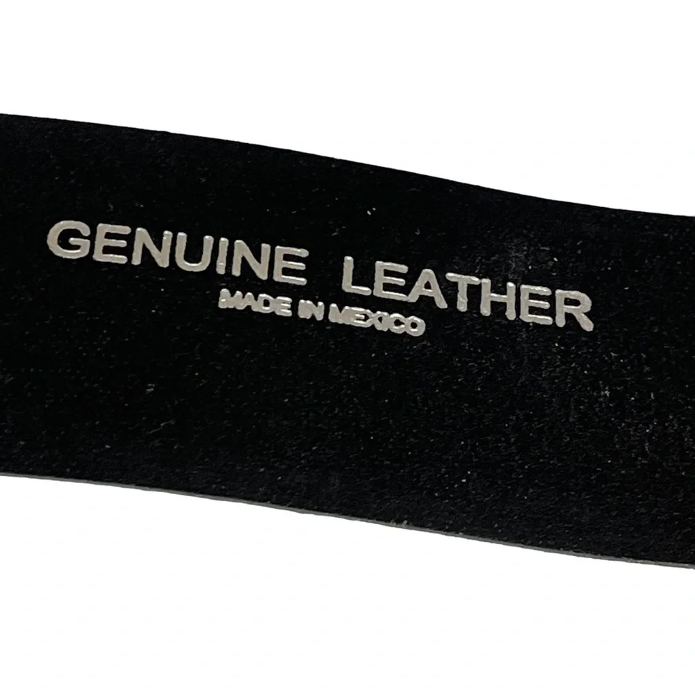 Mens Classic‎ Black Genuine Top Grain Leather Belt Made in Mexico Size 32